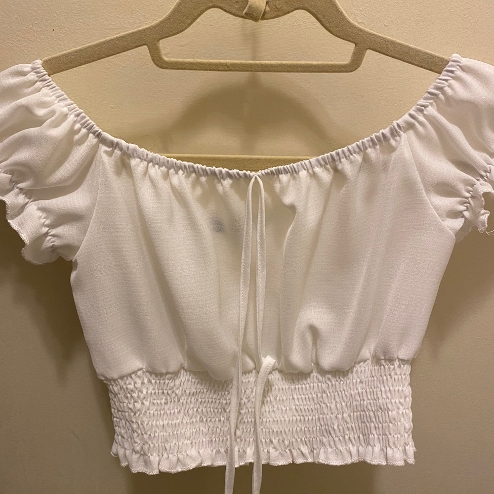 White cropped blouse